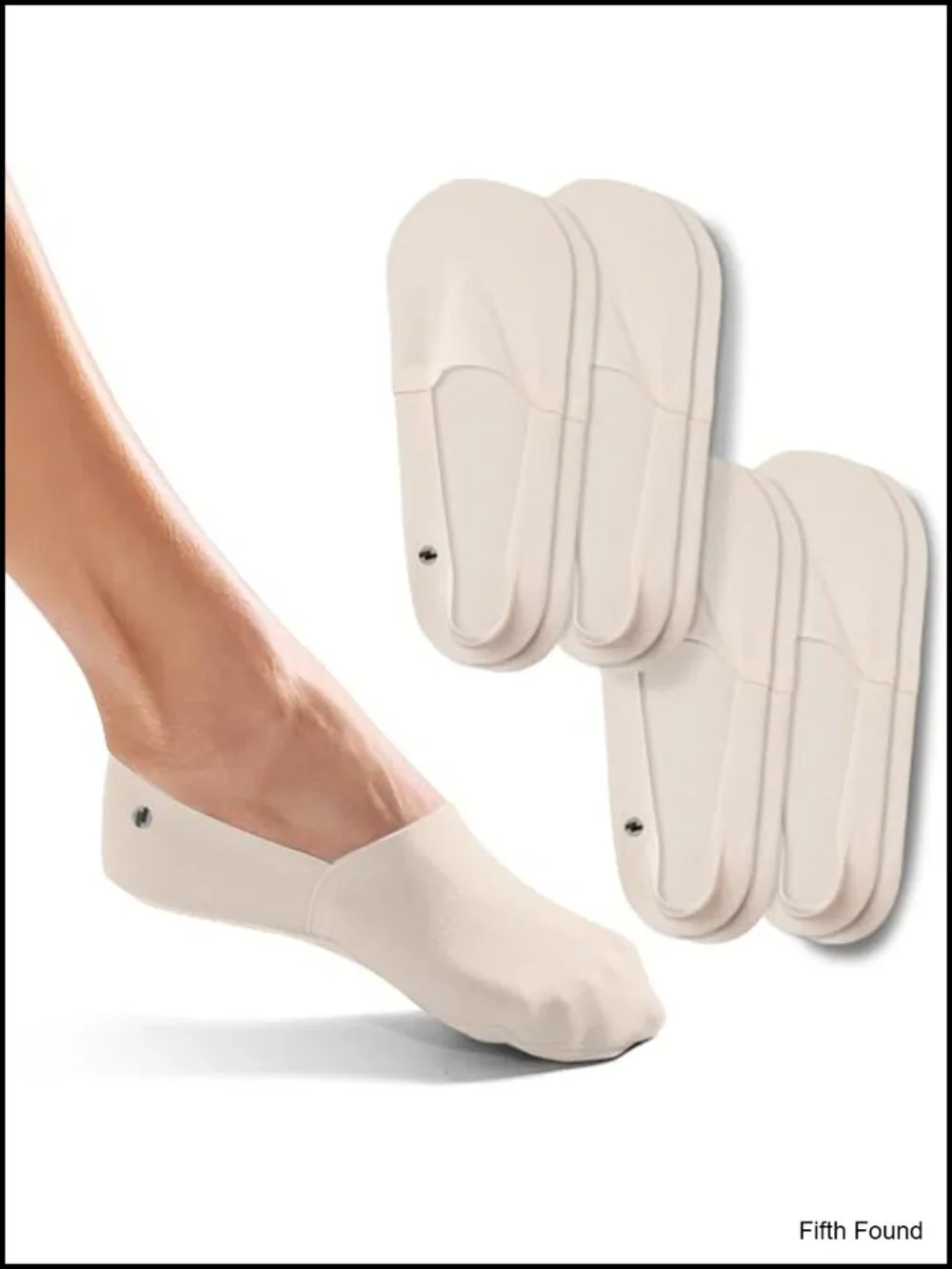 Organic Cotton No Show Socks 4-Pack No Slip Silicone Grip
